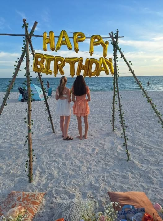 Sarasota social event planning with a decorated beach birthday picnic setup